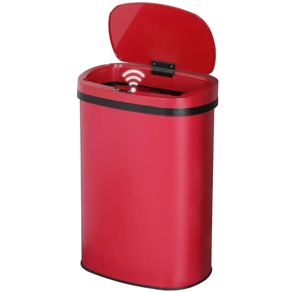 

Waste Bin Touchless, Automatic Trash Can Infrared Motion Sensor, Stainless Steel Base Anti-Fingerprint