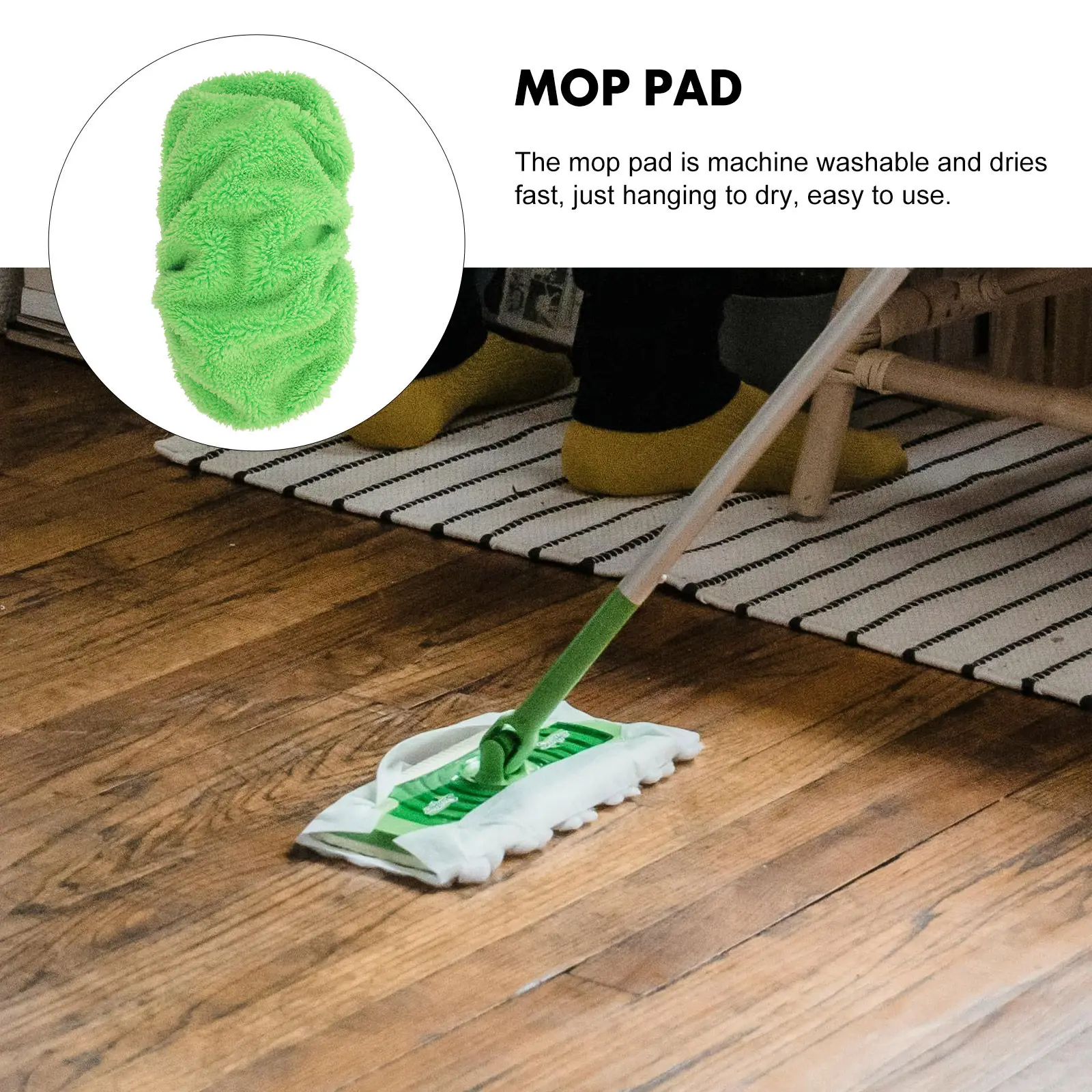 3Pcs Replacement Coral Fleece Mop Pads Reusable Washable Floor Mop Parts Suitable for Hardwood Tile Laminate Marble Floor