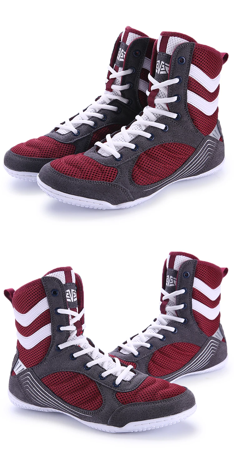 Men's Fighting Wrestling Indoor Fitness Hard Pull Wrestling Boots Battle Boots Professional Grade High Top Boxing Shoes