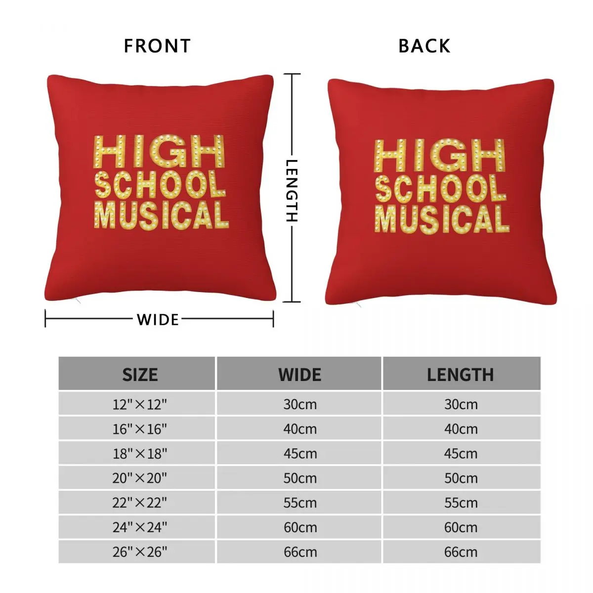 High School Musical Pillowcase Polyester Linen Velvet Creative Zip Decorative Room Cushion Case