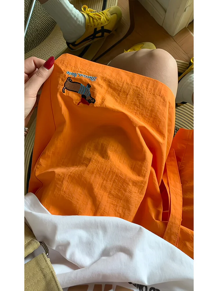 

Мужские летние шорты American Sle Qui Dry с вышивкой, пляжные, повседневные, свободного кроя, длиной до середины икры