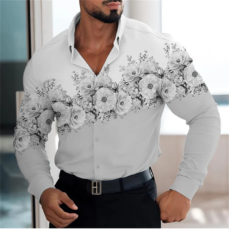 Fashion Men's Shirts Casual Shirts Striped Printed Long Sleeve Tops Men's Clothing Cardigans High Quality Elegant Tops S-5Xl