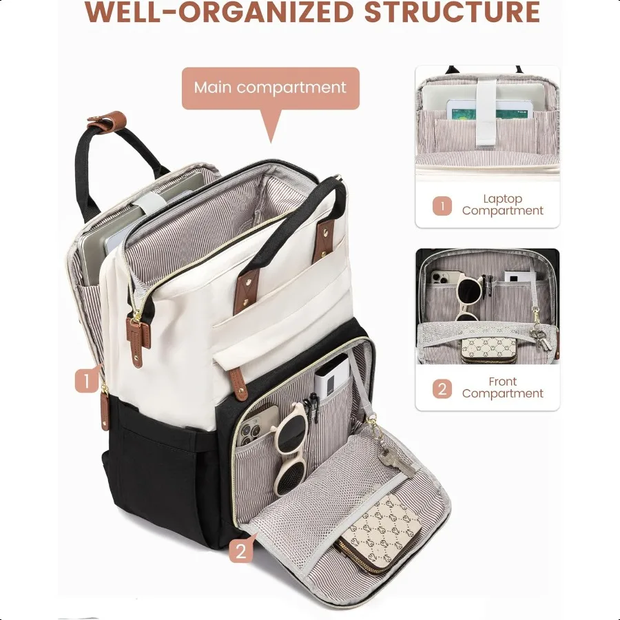 Mochila para laptop de 15,6 '' para mulheres mochila para computador de viagem