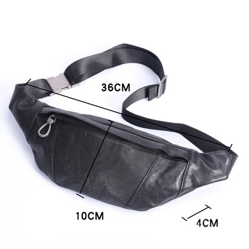 AETOO New leather men\'s sports Fanny pack small small lightweight head layer cowhide multifunctional mobile phone bag lightweig