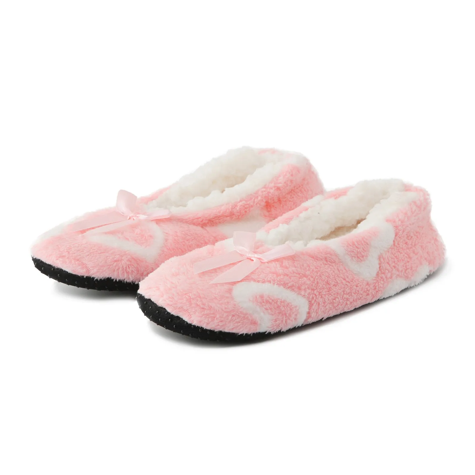 Fuzzy Female Slippers Women Winter Fur Cotton Warm Plush Non Slip Cover Heel Flats Print Indoor Soft Fluffy Lazy House Shoes