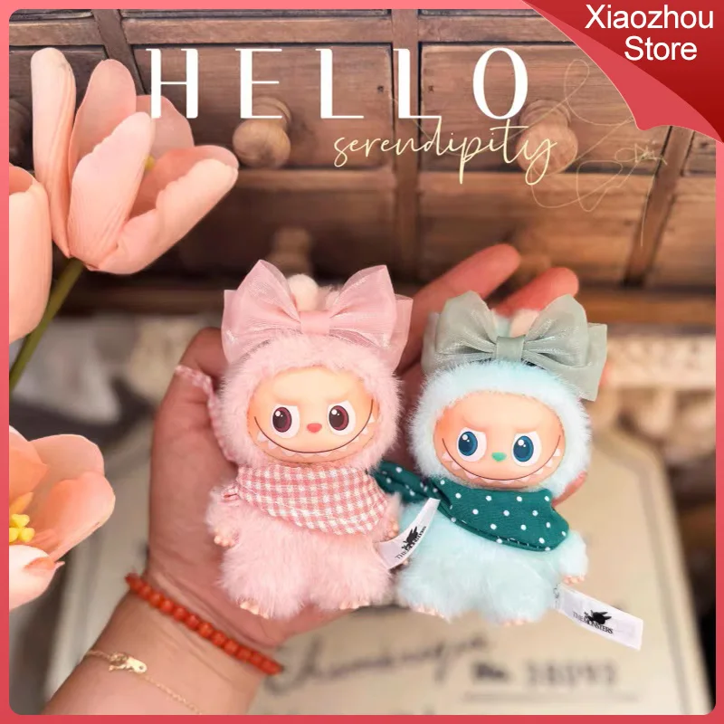 

New Suitable For Labubu Clothing 4.0 Generation Secret Code In The Heart 10cm Mini Doll Clothes Headwear Bow Triangular Bandage