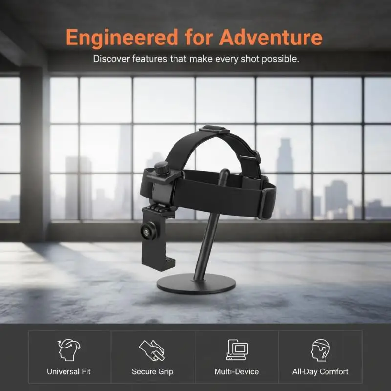 Head Mounted Smartphone Holder Universal Compatibility First Person View Bracket for 4-7 Inch Phones Vlog Live Shooting