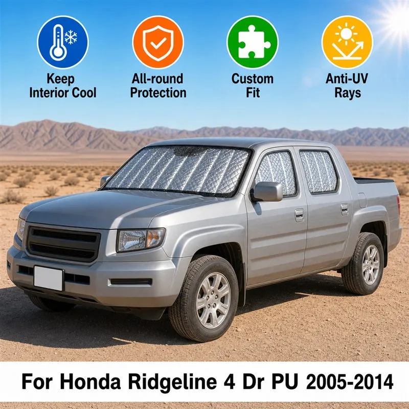 For Honda Ridgeline 4 Dr PU 2005-2014 Full Set Car Window Sunshades UV Block Privacy Heat Insulated Foldable Car Curtain