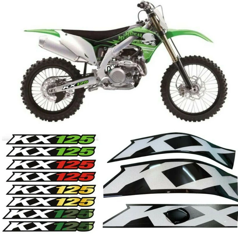 

For KAWASAKI KX125 KX 125 1974-2005 3D Glue Motorcycle Accessorie SwingArm Air Box Reflection Stickers Decorate Decals