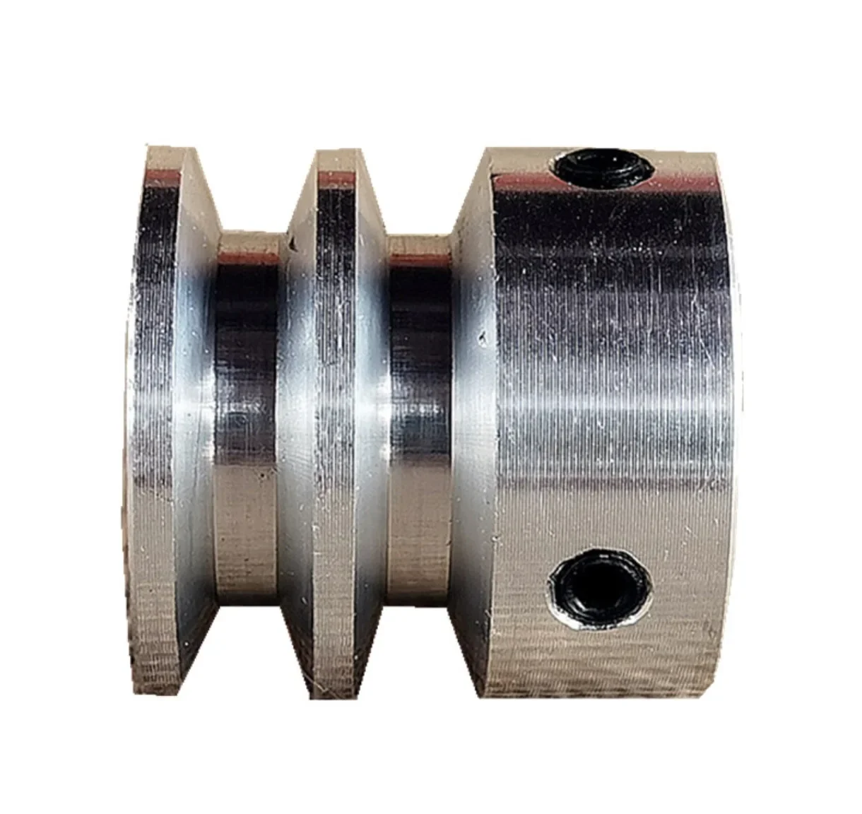 

2pcs OD:30mm Aluminum Alloy Double Groove Pulley Lathe Spindle Pulley V-groove for 6mm PU Round Belt