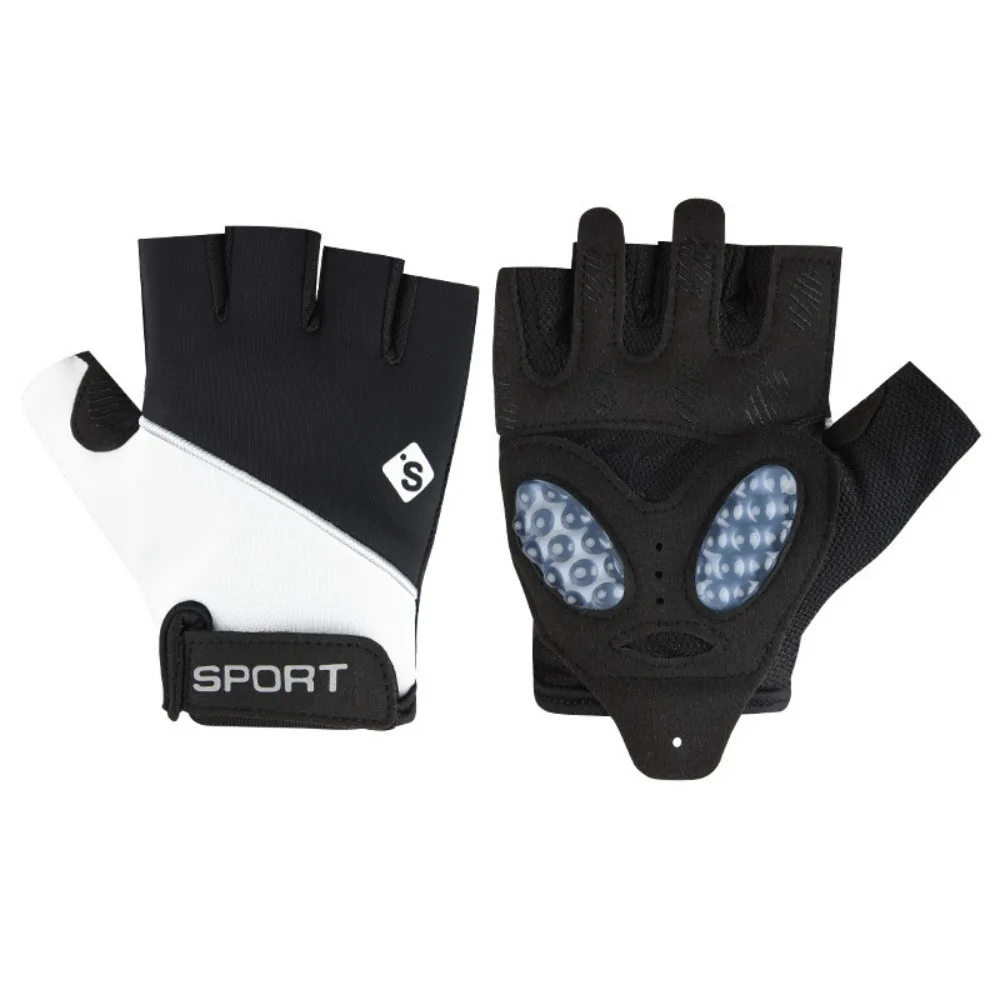 

Sports Fitness Half Finger Gloves Weightlifting Anti Slip Shock-absorbing Nylon Cycling Gloves for Outdoor Training