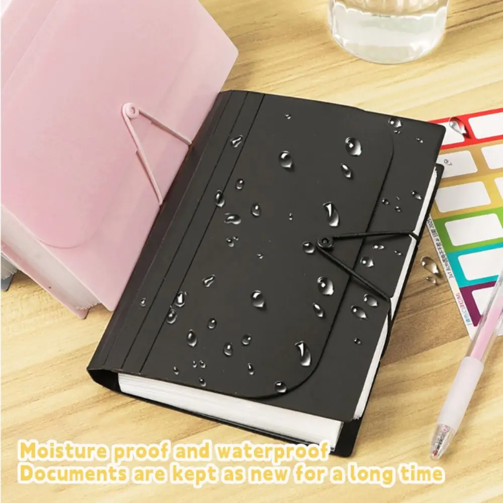 Buku Penyimpanan Tagihan A6 Vertikal 13 Lapis Folder File A6 Portabel Tas Organ Desain Tali Kapasitas Besar Penyimpanan Foto