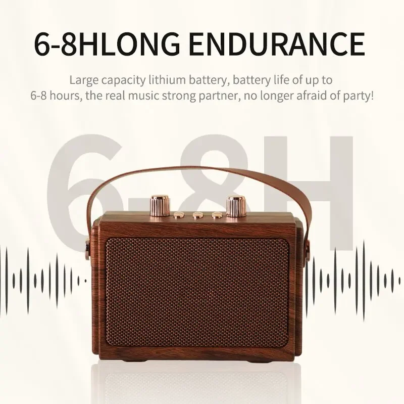HIFI Wireless Surround Sound altoparlanti musicali Retro Portable Home Party Karaoke Sound System con microfono Caixa De Som Bluetooth