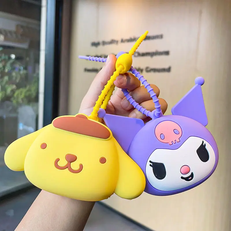 

Kawaii Sanrio Coin Purse Pompom Purin Mymelody Bag Anime Cartoon Cute Keychain Backpack Key Pendant Torage Bag Girls Gifts Toys