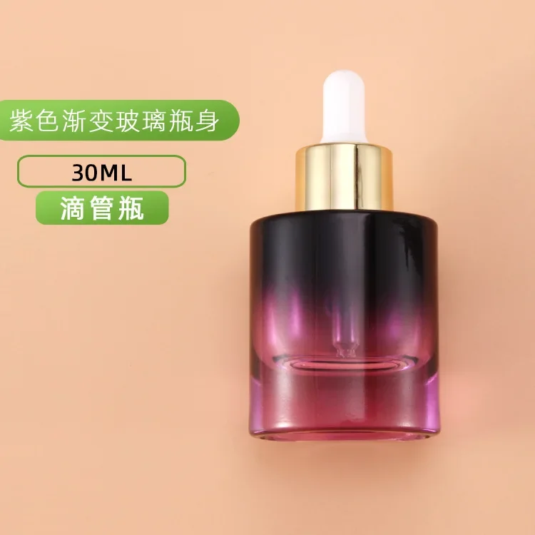 Botella de aceite de vidrio, botella vacía pequeña de alta calidad, dispensador de esencia de 30 ml, botellas rellenables con cuentagotas de base cosmética