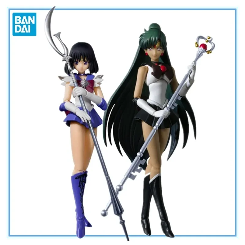 

Bandai Original Sailor Moon Anime Figure Shf Sailor Saturn Meiou Setsuna Action Model Toy Collectible for Boys Gift