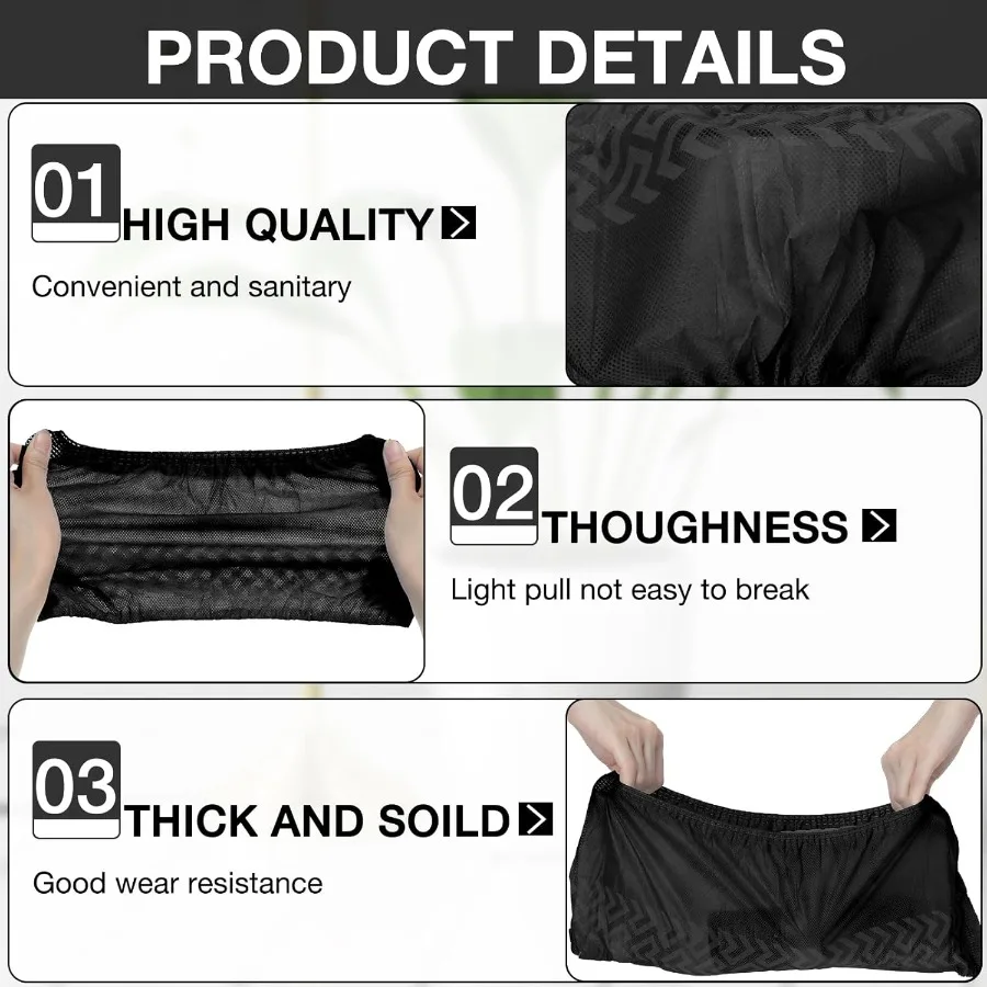 600팩 일회용 부츠/신발 커버, 미끄럼 방지, 두꺼운 추가 보호 기능, 남녀 공용, 검정색, 내구성 좋음, 이상적인 선택