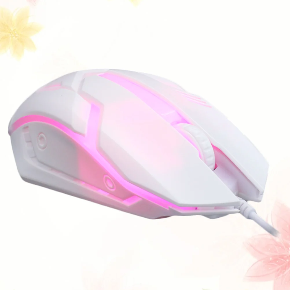 USB Wired White Backlit Gaming Mouse Ergonomic Long-Time Use Accurate Operation Computer Mouse for Home Dorm Laptop