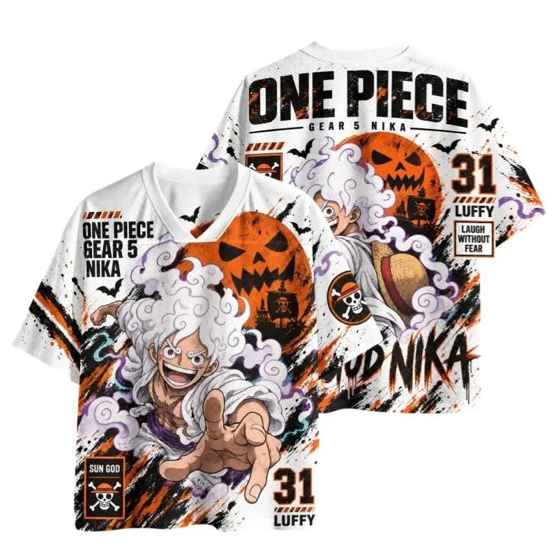 2026 One Piece Tony Tony Jopa Halloween jersey T-shirt Anime V-neck short sleeved men's and women's casual summer tops