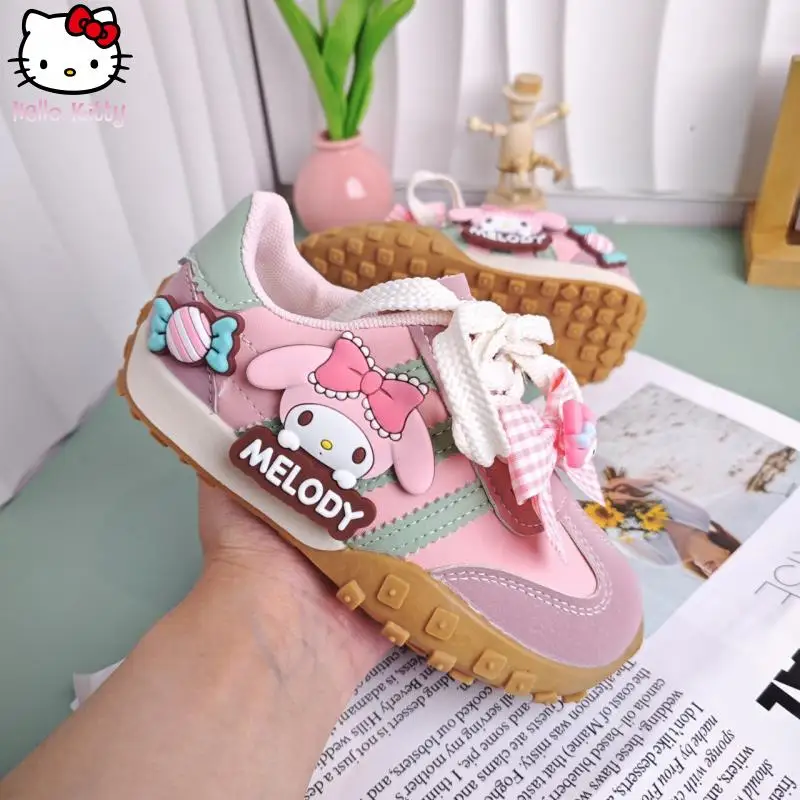 

Sanrio Girls' Cartoon Double Net Forrest Gump Shoes Hello Kitty Melody Autumn New Kawaii Anime Fashion Soft Soled Board Shoes