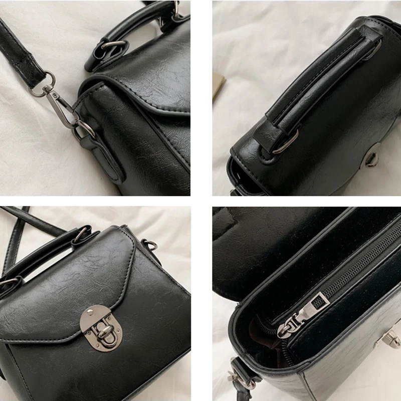 Kleine Quadratische Taschen Für Frauen Mode Einfarbig Designer Umhängetasche Umhängetasche Vintage PU Leder Handtaschen Weiblichen Beutel Bolsa – Detail 23