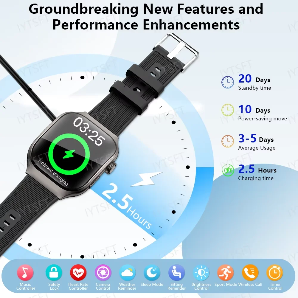 LAXASFIT Nova Moda Curva Smartwatch 2.01 polegadas HD Touchscreen Bluetooth Chamando Rastreamento de Fitness Homens e Mulheres Presente de Férias