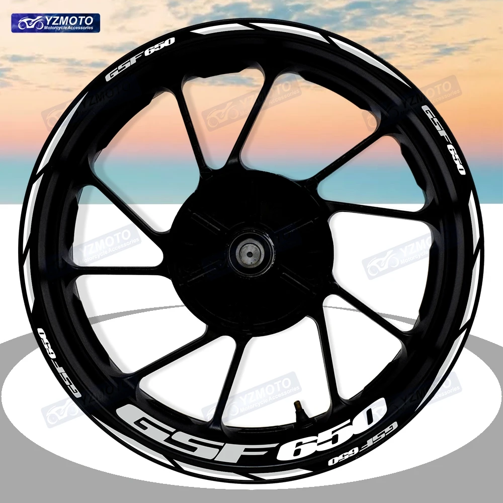 For GSF650 GSF 650 Motorcycle 17 Inch Front Rear Wheel Hub Racing Waterproof Sticker Reflective Rim Decal Decoration Stickers