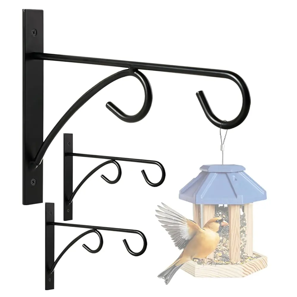 

Комплект из 2 крючков для подвешивания уличных кормушек для птиц, 8-дюймовые сверхпрочные металлические кронштейны с защитой от ржавчины для подвешивания цветочных корзин