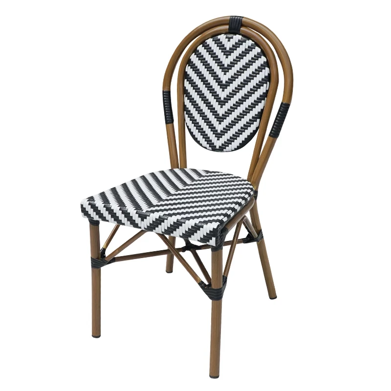 Outdoor Furniture Set PVC Rattan Chair Outdoor Chairs Suitable for Courtyard Garden Waterproof Metal Table and Chairs