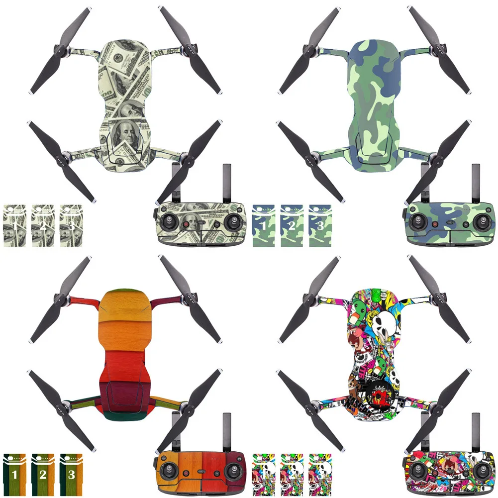 DJI Mavic Air 1 Drone Skin Wrap, Vinyl Decal Sticker Full Set Body Remote Battery, Anti-Scratch Protective Cover, Cool Pattern