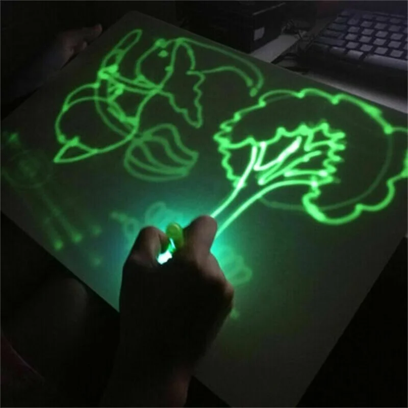 Hot Small Size Luminous Magic Drawing Board Light In Dark Children Kids Paint Toy DIY Educaitonal Boy Girl Educational Toys