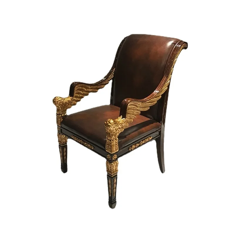 

Alexander English Neoclassical Leisure Chair Villa Mansion Single Chair Mahogany Single Sofa Leisure Chair