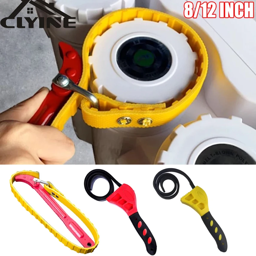 

Adjustable Strap Spanner Wrench Belt Oil Filter Puller Removal Tool Locking Adjustable Wrench Disassembly Strap Opener Tool