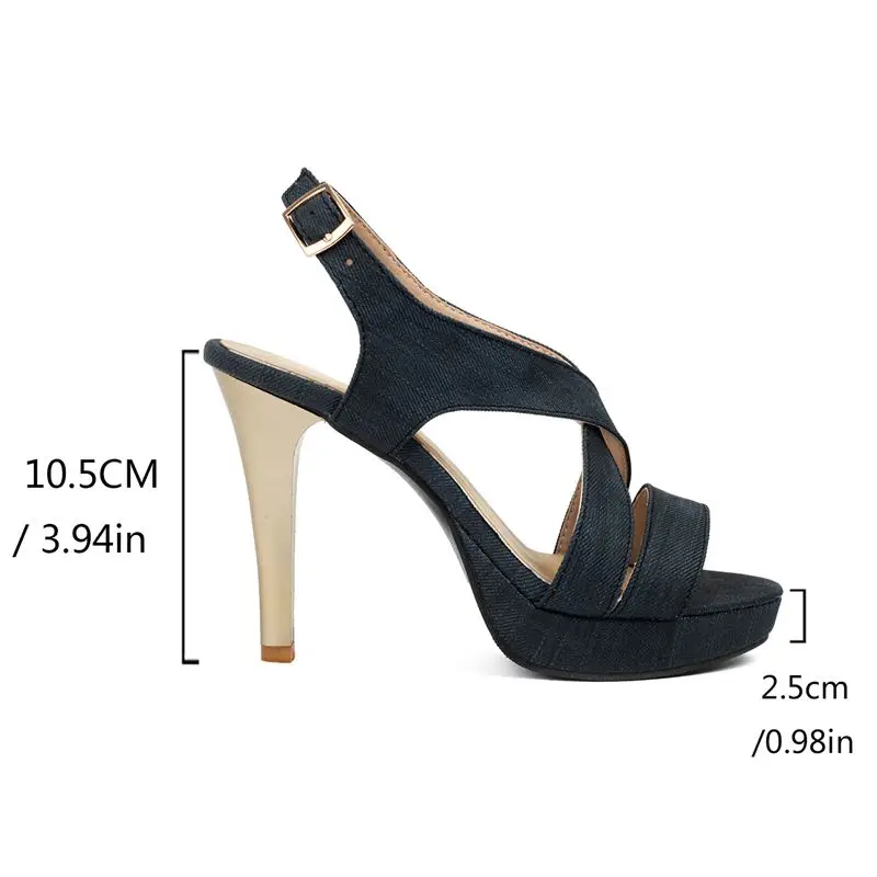 SIMLOVEYO 2024 Summer Female Sandals Open Toe Shoes Buckle Strap Stiletto Platform 46 47 48 Sexy Dating Shoes