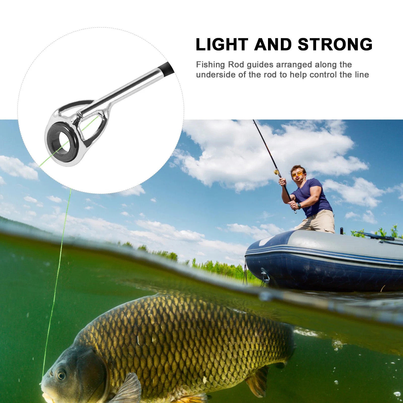 

20 Pcs Fishing Rod Guide Premium Stainless Steel Durable Smooth Ring Tool Gadgets Repair Parts Fishing Supplies