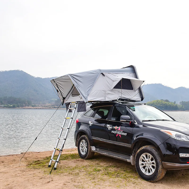 Portable quick-drive car roof tent, outdoor self-driving camping hard top folding, car tent