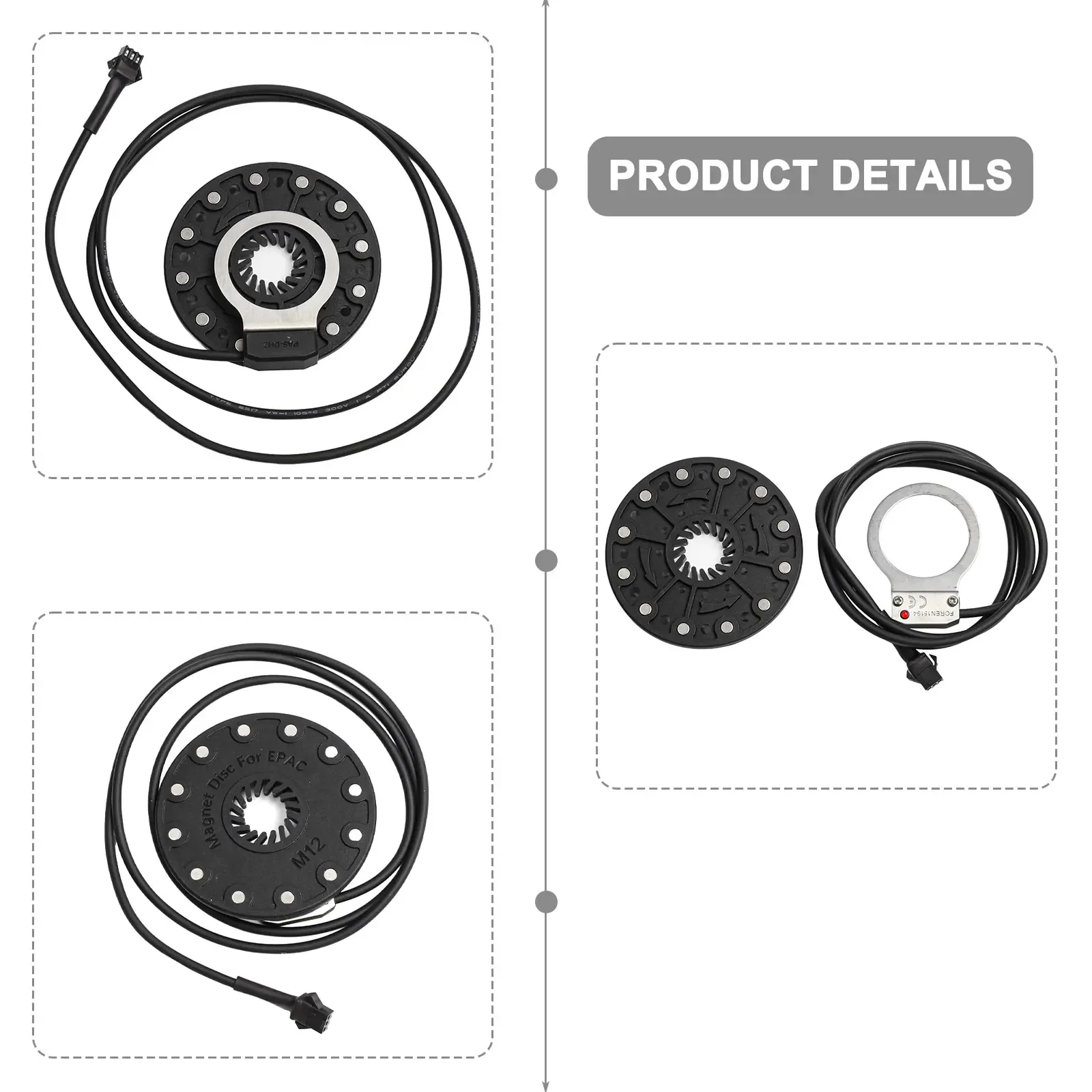

1pc Power Sensor Electric Bicycle Pedal-Assist Sensor 3pin Power Sensor 36/48V SM Connector Mountain Bike/M12 Magnetic Sensor