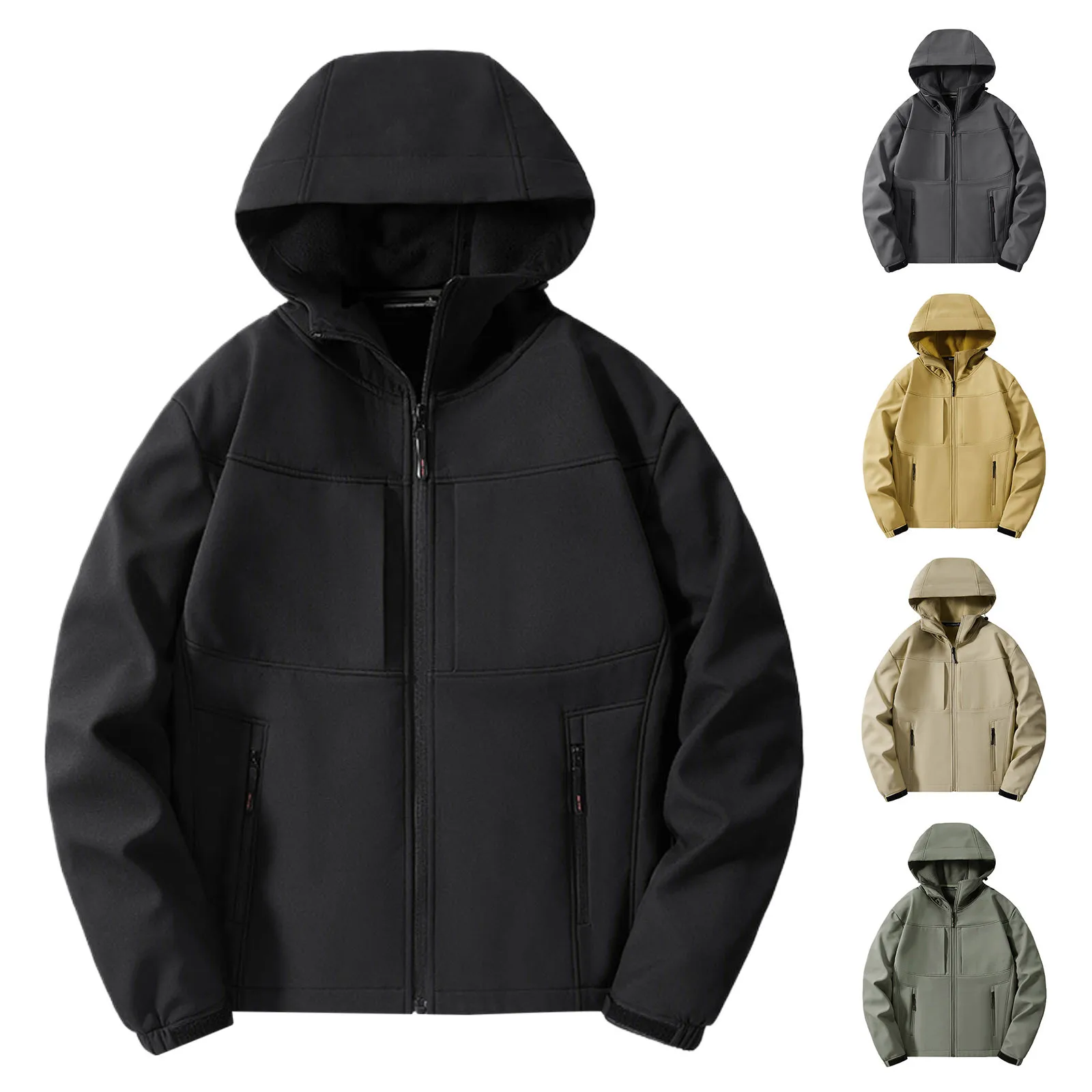 

Hunting Jacket Zippers Fleece Clothes Men Coat Warm Hiking Underwear Polar Outdoor Winter Tactical Men's Windproof Thermal