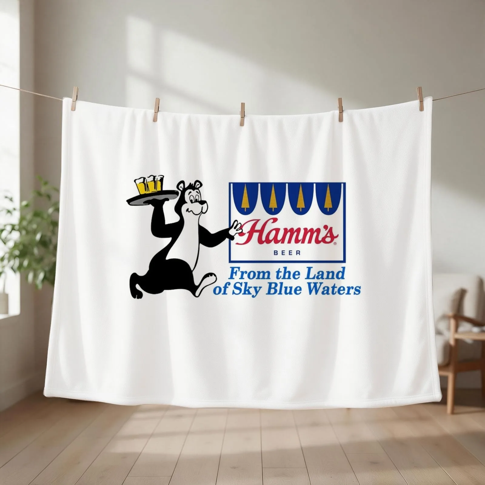 Hamm's From the land of sky blue waters Throw Blanket couch cozy soft plush fuzzy picnic outdoor blanket