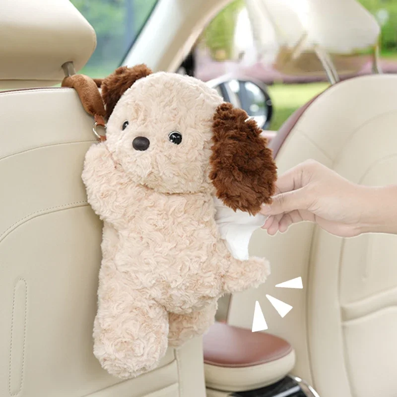 1pc Universal Car Tissue Hanger Doll Cute Creative Hanging Tissue Holder Plush Vehicle Tissue Case Paper Box image 3