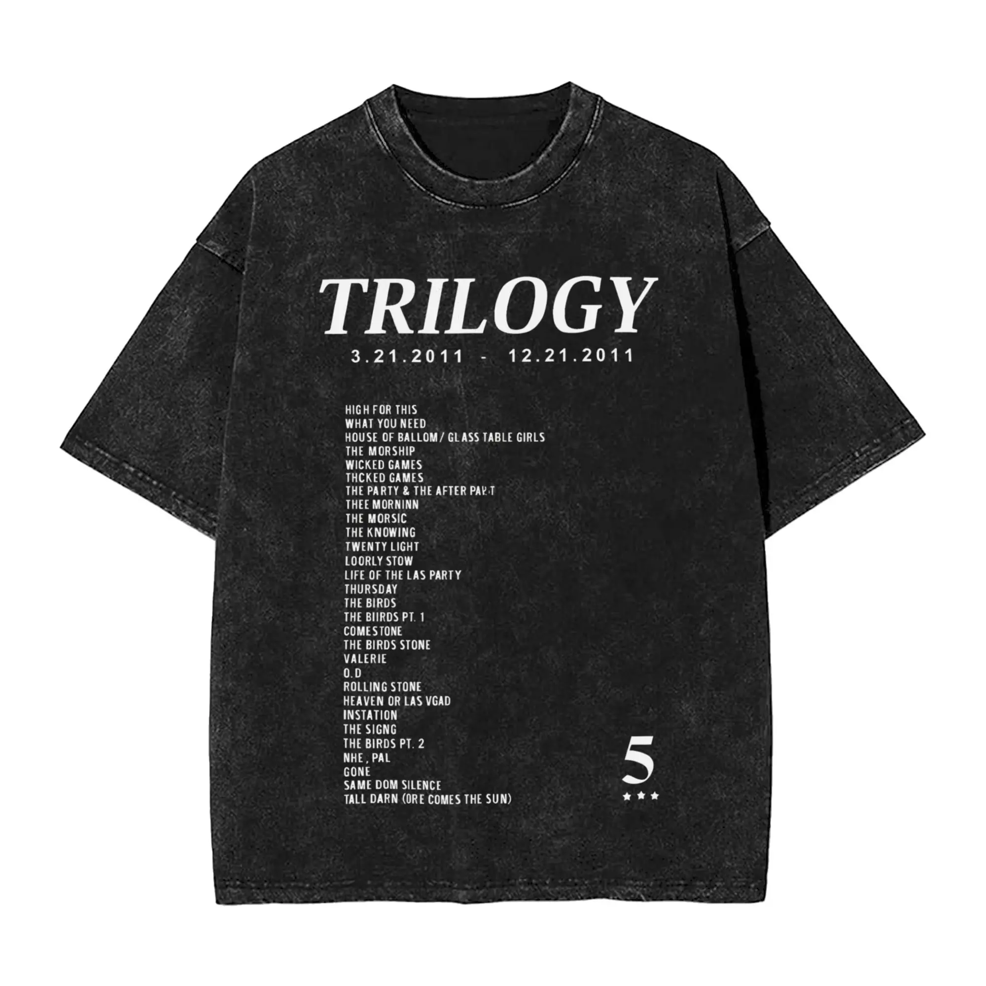 The Weeknds Trilogy Music Album T Shirt Summer Y2K Basic T Shirts Casual Harajuku T Shirt For Couple Short-Sleeve Loose Top Tees