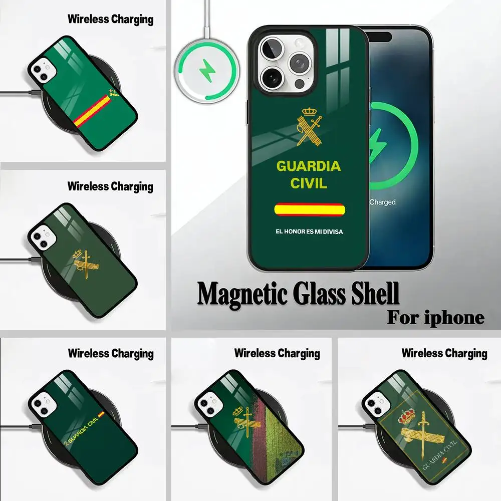 

Spanish- Guard -Civil -Emblem For IPhone17 16 15 14 13 12 11 Plus Pro Max Plus Wireless Charger Phone Case