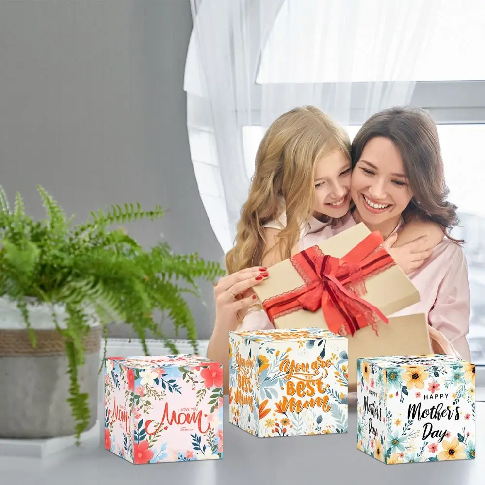 12 stücke Romantische Mutter der Tag Geschenk Boxen Cartoon Papier Box Snack Candy Boxen Handgemachte Bunte Geschenk Verpackung Boxen