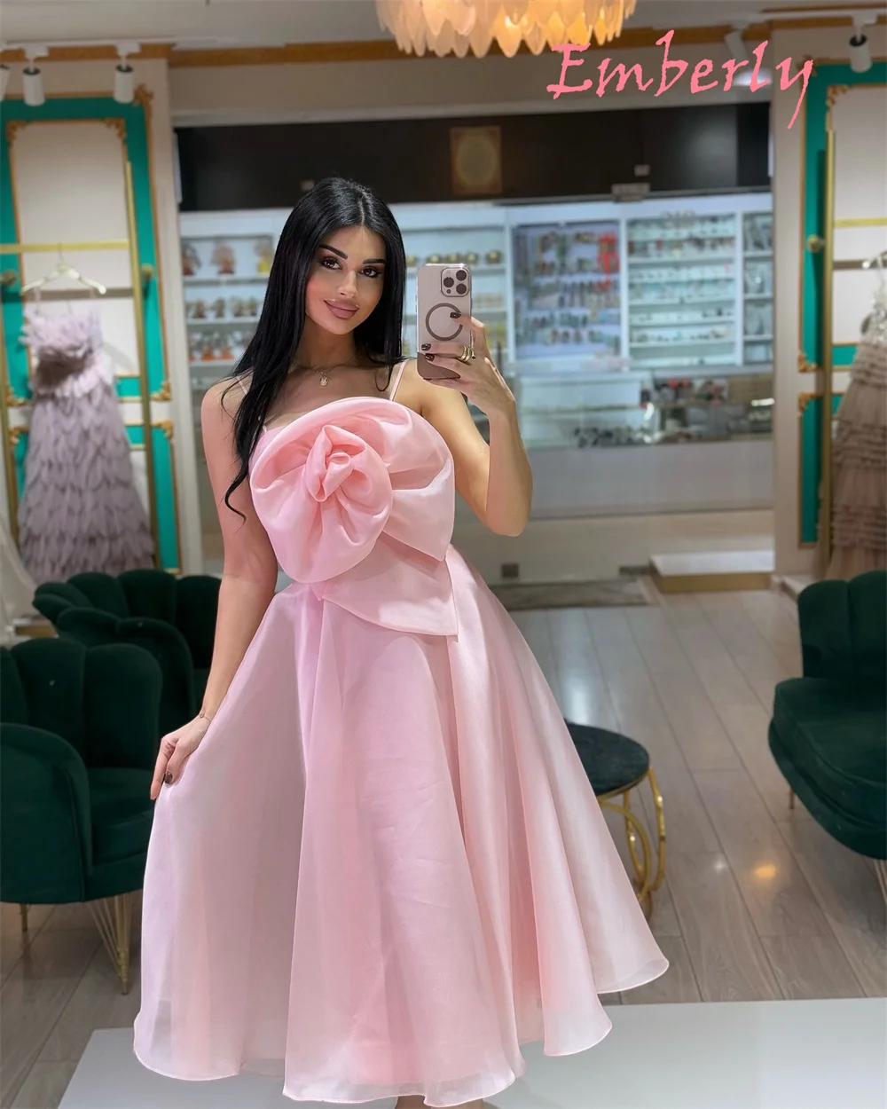 Personalizado clássico rosa cetim vestido de noite requintado sem alças alças alças espaguete sem mangas vestido de festa delicado vestidos de celebridades
