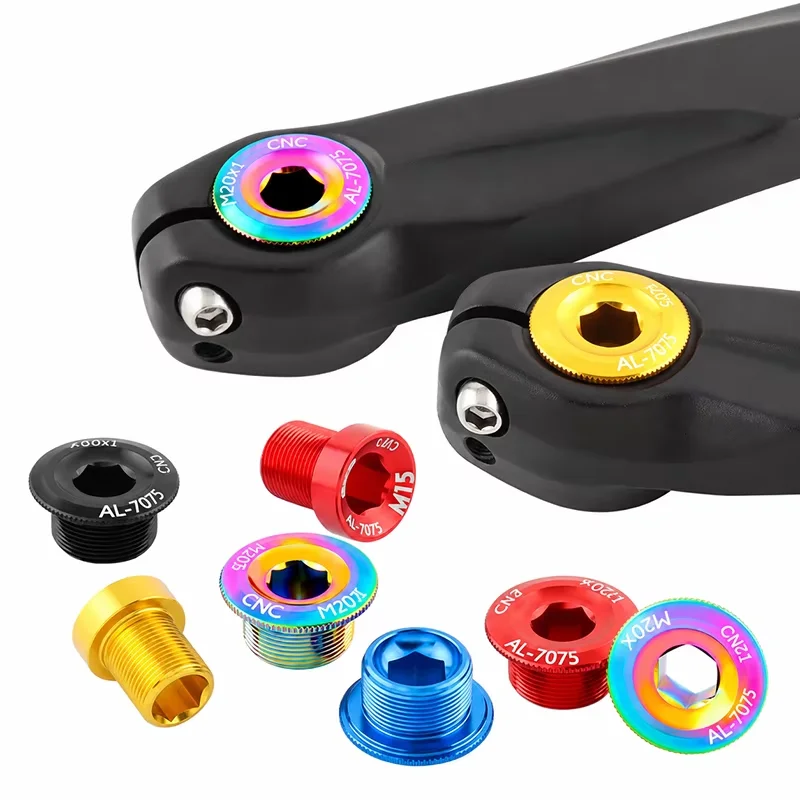 M15 M18 M19 M20 Bicycle Crank Arm Bolt CNC Aluminum Alloy Bottom Bracket Screw with Washer for MTB Road Bike