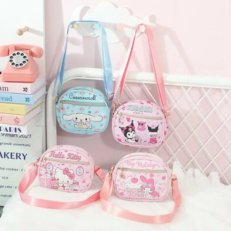 2025 Hello Kitty Kuromi Cinnamoroll Torba na ramię Kawaii Cartoon Printed Wodoodporna torba na talię Mini etui na telefon Prezent urodzinowy