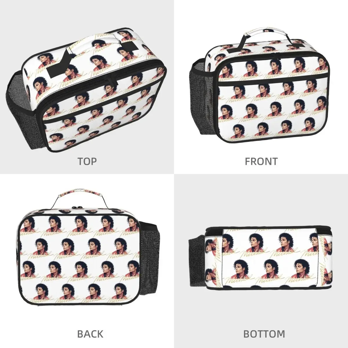 Michael Jackson Fan Tribute Design Insulated Lunch Bag for Kids School Cooler Thermal Food Box Tote Lunch Boxes Container