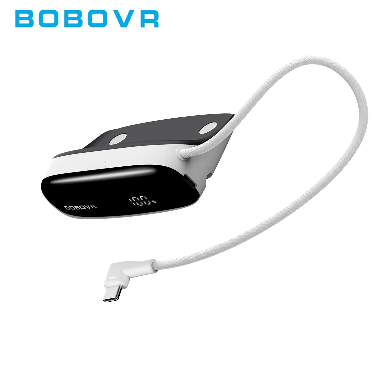 BOBOVR PD100 Base de carga dos en uno con pantalla de alimentación en vivo 30W USB-C PD Entrada/salida rápida Carga USB-C Puerto USB-A compatible B100