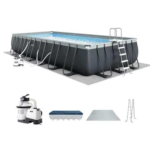 Ultra XTR 24ft x 12ft 52 in Above Ground Swimming Pool Set w/Pump | 26363EH - 2100 GPH Sand Filter Pump, Ladder, Pool, Custom
