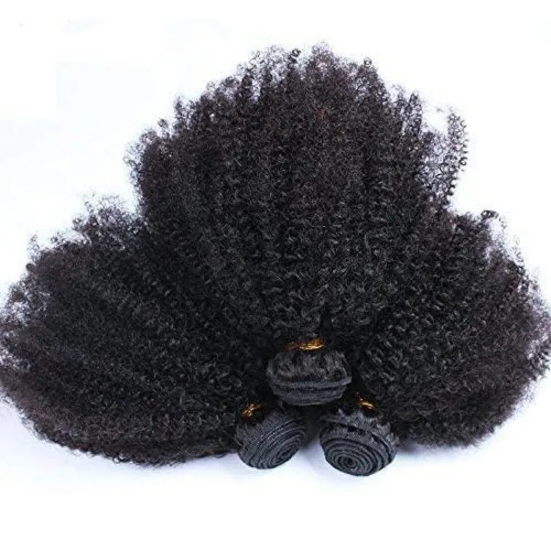 Afro Kinky Curly Bundles Human Hair 8-22 Inches Unprocessed Brazilian Virgin Hair Bundles for Women Natural Black 100g/PC